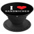 Funny I Love Sandwiches Heart Graphic PopSockets Grip and Stand for Phones and Tablets