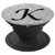 Silver Glamour Monogram Letter K Initial - PopSockets Grip and Stand for Phones and Tablets