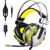 EKSA Stereo Gaming Headset for PS4, PC, Xbox One Controller, Noise Cancelling Over Ear Headphones with Mic, LED Light, Bass Surround, Soft Memory Earmuffs for Laptop Mac Nintendo Switch Games, Yellow