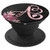 Rose Letter A Monogram Initial Pink Flowers Black - PopSockets Grip and Stand for Phones and Tablets