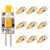 Yuiip No Flicker Led G4 Bulb Bi-Pin Base 2700K Warm White Light Bulb, Dustproof 12v 10W Halogen Replacement (2rd Generation Shockproof AC/DC Lamp) for Landscape RV 10 Pack