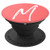 Coral and White PopSocket Pink ~ With First Initial Letter M - PopSockets Grip and Stand for Phones and Tablets