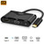 ChampSun USB C to HDMI + VGA Audio Adapter, USB Type C (Thunderbolt 3 Compatible) to HDMI 4K+VGA Video Converter, for 2017 New MacBook Pro/Chromebook Pixel/ThinkPad T470 /Samsung Galaxy S8/S8