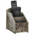 3 Slot Rustic Torched Wood Remote Control Caddy/Media Organizer, Storage Rack