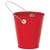 Amscan Metal Bucket w/handle | Apple Red | Party Accessory | 12 Ct, Multicolor