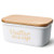 Sweese 3177 Large Butter Dish - Porcelain Keeper with Beech Wooden Lid, Perfect for 2 Sticks of Butter, Butter Me Up