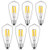 CRLight 4W 4000K Dimmable LED Edison Bulb Daylight White, 400LM 40W Incandescent Equivalent, Replace 8W Compact Fluorescent CFL Bulbs, E26 Base Vintage ST64 Clear Glass LED Filament Bulbs, 6 Pack