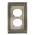 Brainerd 64776 Beaded Single Duplex Outlet Wall Plate, Brushed Satin Pewter