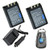 amsahr ValuePack (2 Count): Digital Replacement Digital Camera and Camcorder Battery PLUS Mini Battery Travel Charger for Olympus LI10B, LI12B, Sanyo C470, C50 - Includes Lens Accessories Pouch