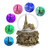 DELIWAY Eiffel Tower Musical Snow Globe with Automatic Snowfall and Colorful Lights, 100mm 6" Tall Souvenirs Collection (Gold Tower)