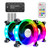 RGB Case Fan 120mm Quiet Adjustable Color Controlled by Remote 12V 120mm RGB Gaming PC Computer CPU Case Fan with Controller 3-Pack