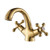 Rozin Deck Mounted 2 Knobs Basin Faucet Single Hole Bathroom Vanity Sink Mixing Tap Gold Polished