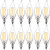 Luxrite 4W Vintage Candelabra LED Bulbs Dimmable, 400 Lumens, 3000K Soft White, E12 LED Bulb 40W Equivalent, Flame Tip Clear Glass, Edison Filament LED Candle Bulb, UL Listed (12 Pack)