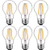 Luxrite Vintage A19 LED Light Bulbs 60W Equivalent, 3000K Soft White Dimmable, 800 Lumens, Standard LED Edison Bulb 8W, UL Listed, E26 Base (6 Pack)