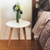 STNDRD. Mid-Century Modern End Table: Perfect Bedside Nightstand or Living Room Side/Accent Table - White Round Tabletop & 3 Bamboo Legs [1-Pack]