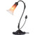 Bieye L10697 Lily Flower Tiffany Style Stained Glass Table Lamp Night Light with 4 Inch Wide Blown Glass Shade for Bedside Living Room, Orange