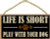 SJT ENTERPRISES, INC. Life is Short. Play with Your Dog 5" x 10" Primitive Wood Plaque Sign (SJT94740)