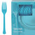 Caribbean Blue Plastic Forks Big Party Pack, 100 Ct.