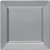 amscan 7 1/4" Silver Premium Plastic Square Plates, Multicolor, One Size