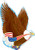Anagram International Patriotic Eagle Foil Flat Balloon, 24 by 31", Multicolor