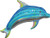 Anagram Iridescent Blue Dolphin Super Shape Foil Balloon
