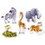 Beistle 54712 Mini Jungle Animal Cutouts (10 Pack), 4.5"-6.75", Multicolor
