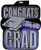 Printed Foil Congrats Grad Cutout (blue) Party Accessory  (1 count)