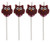 Creative Converting (101154) 4 Count Molded Pick Sets Birthday Cake Candles, Brown