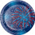 Creative Converting 335432 Patriotic Party Dessert Plates, 7", Red,White and Blue