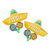 Set of 2 Fiesta Sombrero with Maracas Jumbo 32" Foil Party Balloons