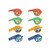 amscan Colorful Jungle Animals Whistles Birthday Party Favor, 7.5 x 5.75, Red/Orange/Blue/Green