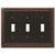 Amerelle Continental Triple Toggle Cast Metal Wallplate in Aged Bronze