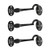 Cabin Eye Hook Black Wrought Iron 4" Wide - Set of 3