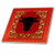 3dRose ct_101854_4 Chinese Zodiac Year of The Ox Chinese New Year Red, Gold & Black Ceramic Tile, 12"