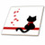 3dRose ct_164791_3 Pet Lovers Red Hearts Black Kitty Cat Ceramic Tile, 8"