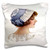 3dRose pc_6284_1 Victorian Lady with Blue Bonnet-Pillow Case, 16 by 16"