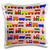 3dRose pc_25428_1 Cute Train Print Primary Colors Red Stripe Background-Pillow Case, 16 by 16"