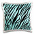 3dRose pc_60729_1 Image of Zebra Aqua Pattern-Pillow Case, 16 by 16"
