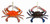 Hand Painted Chesapeake Bay Maryland Red Blue Crab Christmas Ornament 3.5" (Set of 2)