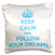 3dRose pc_173391_1 Keep Calm and Follow Your Dreams White and Turquoise Pillow Case, 16" x 16"