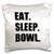3dRose pc_180387_1 Eat Sleep Cheer Passionate About Cheerleading Fun Cheerleader Team Pillow Case, 16" x 16"