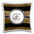 3dRose pc_180679_1 Elegant Cheetah Animal Print Monogram Letter J Pillow Case, 16" x 16"