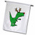 3dRose fl_220491_1"Funny Green T-Rex Dinosaur Dressed As Rudolph Reindeer Garden Flag, 12 x 18