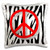 3dRose Red Peace on Zebra-Pillow Case, 16 by 16" (pc_52407_1)