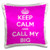 3dRose Keep Calm and Call My Big. Pink.-Pillow Case, 16 by 16" (pc_193568_1)