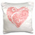 3dRose Grungy Pink Heart with Pink and White Swirly Center-Pillow Case, 16 by 16" (pc_222006_1)