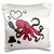 3dRose Funny Greyhound Dog Playing Guitar Abstract Art-Pillow Case, 16 by 16" (pc_224775_1)