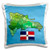 3dRose Flag and Map of The Dominican Republic with All The Provinces identified by Name. -Pillow Case, 16-inch (pc_110020_1)