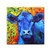 Blue Cow by Marion Rose, 18x18-Inch Canvas Wall Art