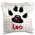 3D Rose pc_40721_1" Leo Paw Print Zodiac Dogs Pillow Case 16" x 16"